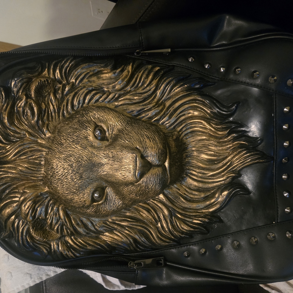 Black and Gold Lion Backpack